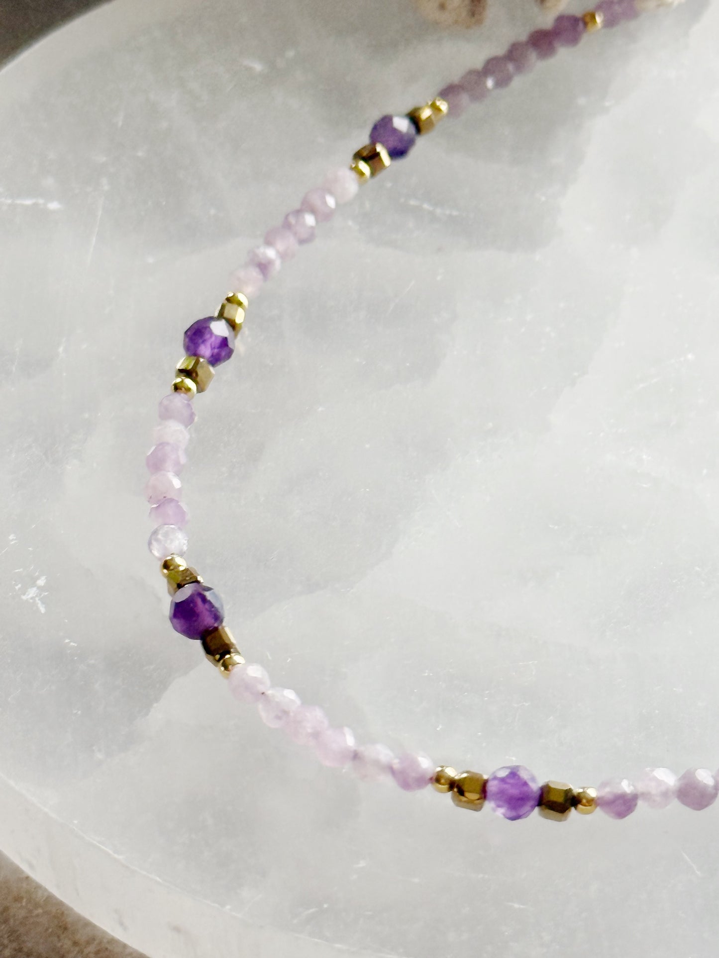 Amethyst necklace "Protection and Peace"
