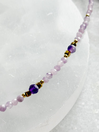 Ametyst necklace "Protection and Peace"