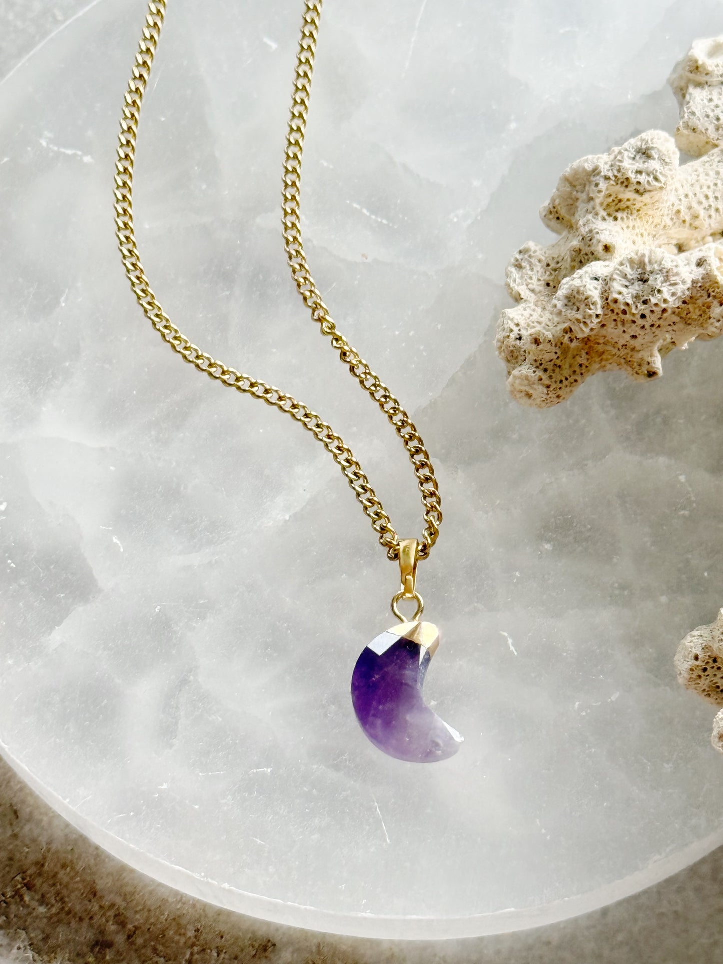Amethyst necklace “Moon”