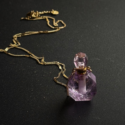 Ametisto kaklo papuošalas - kvepalų buteliukas