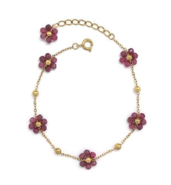 Apyrankė su granato kristalais