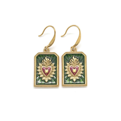 "Flaming Heart" earrings