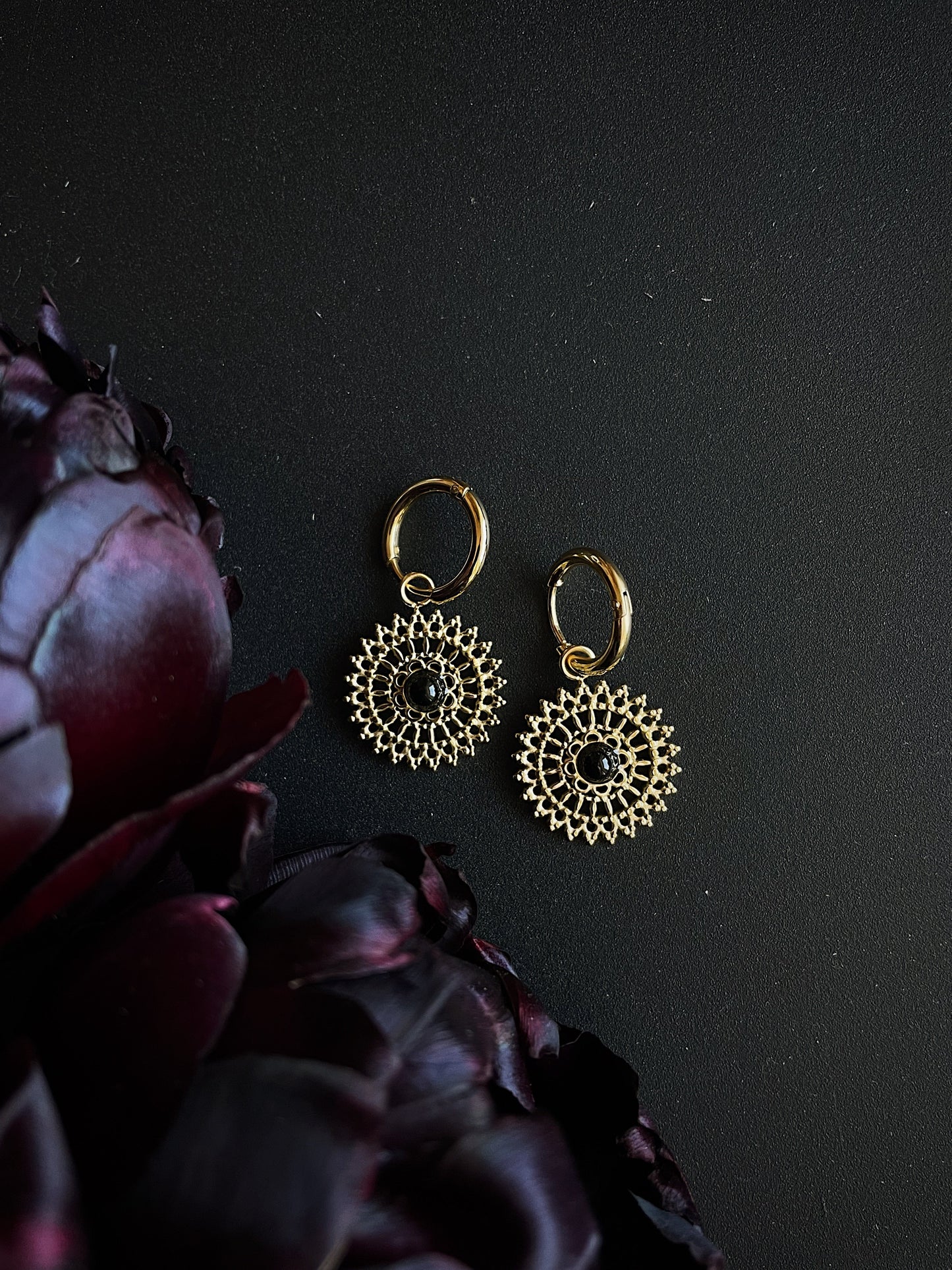 Necklace and earrings set “Night Mandala”