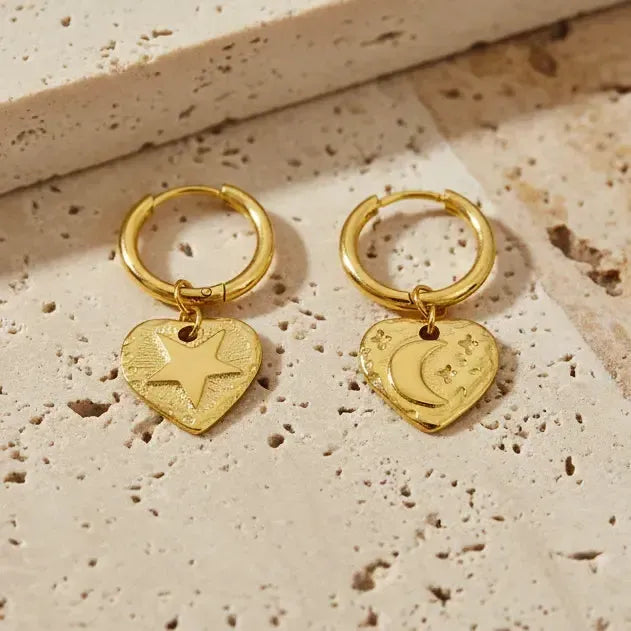 Auskarai "Žvaigždė ir Mėnulis"