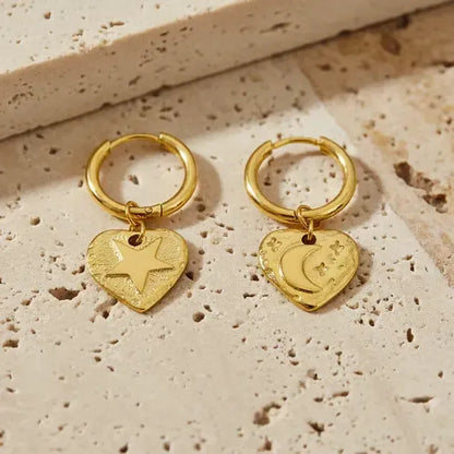 Auskarai "Žvaigždė ir Mėnulis"