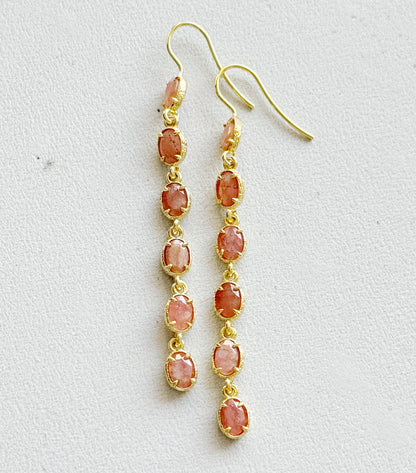 Auskarai su Rodonito kristalais