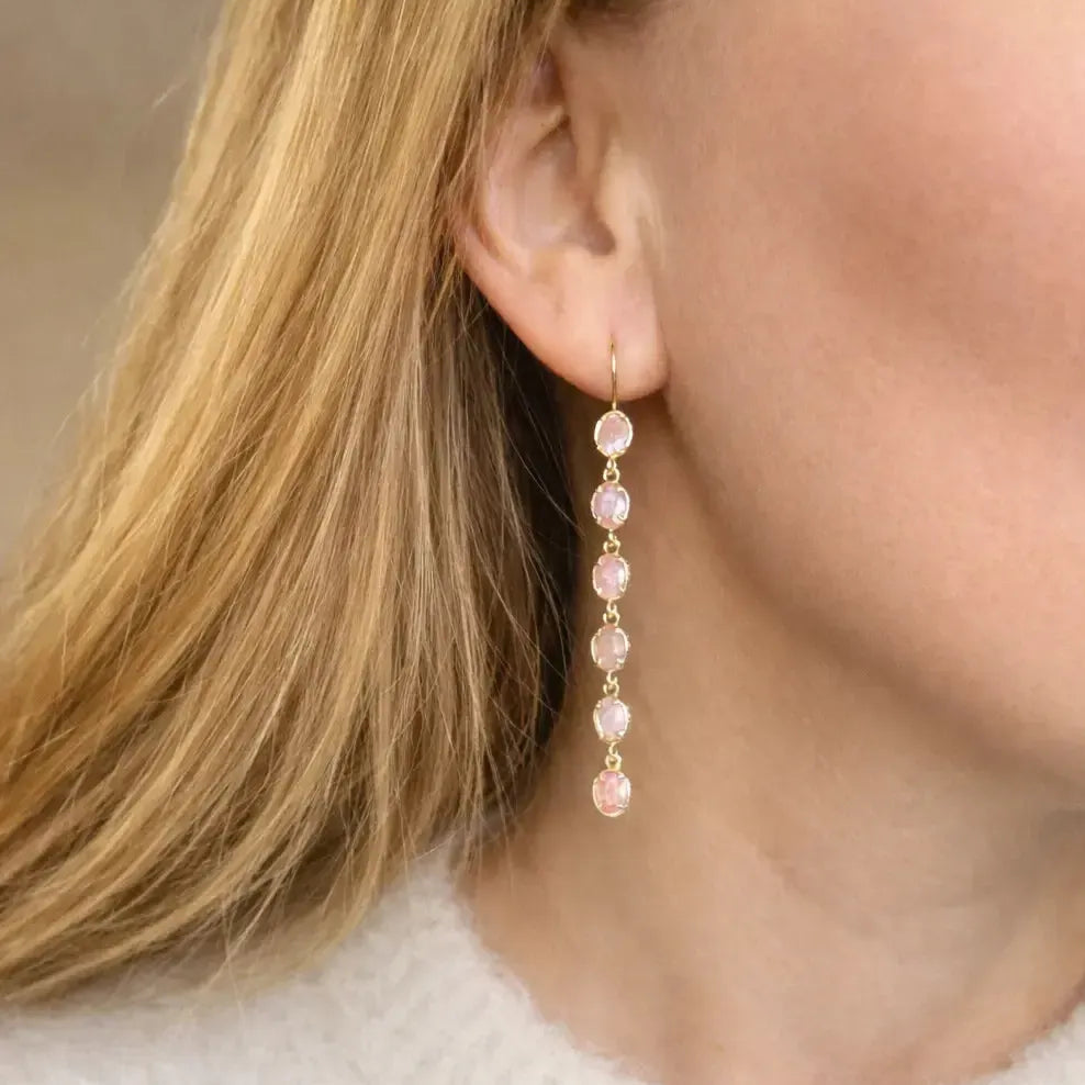 Auskarai su Rodonito kristalais