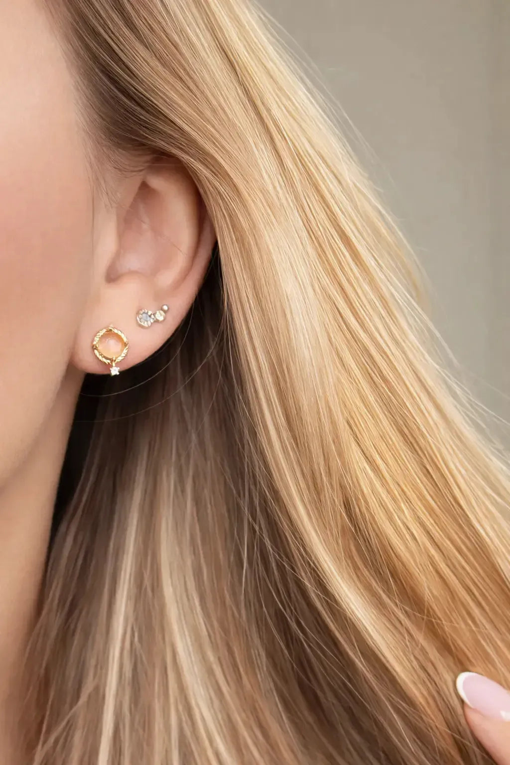 Auskarai su citrino kristalais "Energija"