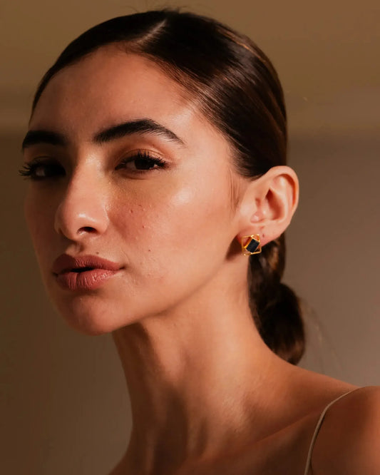 Auskarai su labradorito kristalais