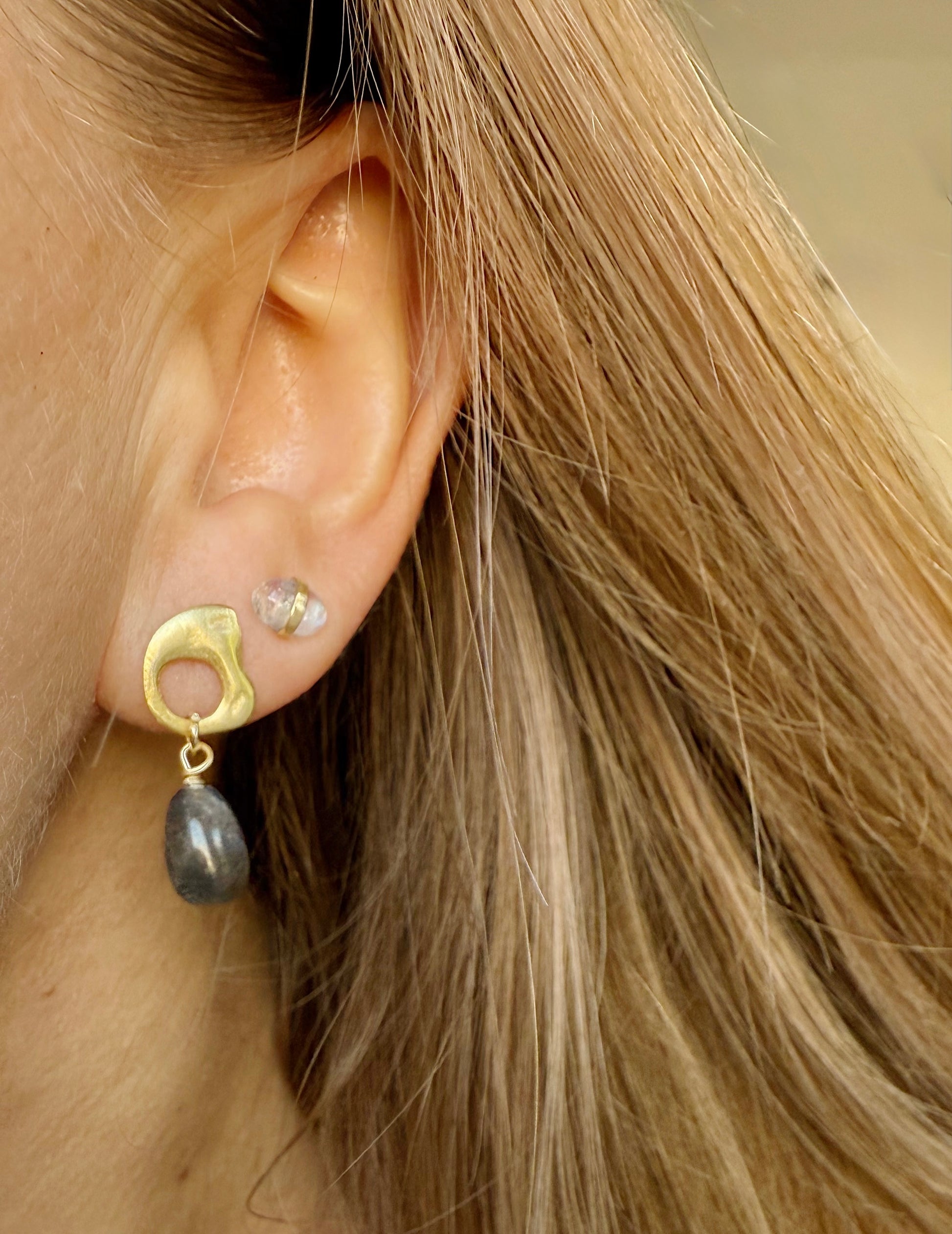 Earrings with labradorite