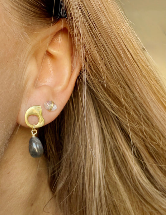 Earrings with labradorite