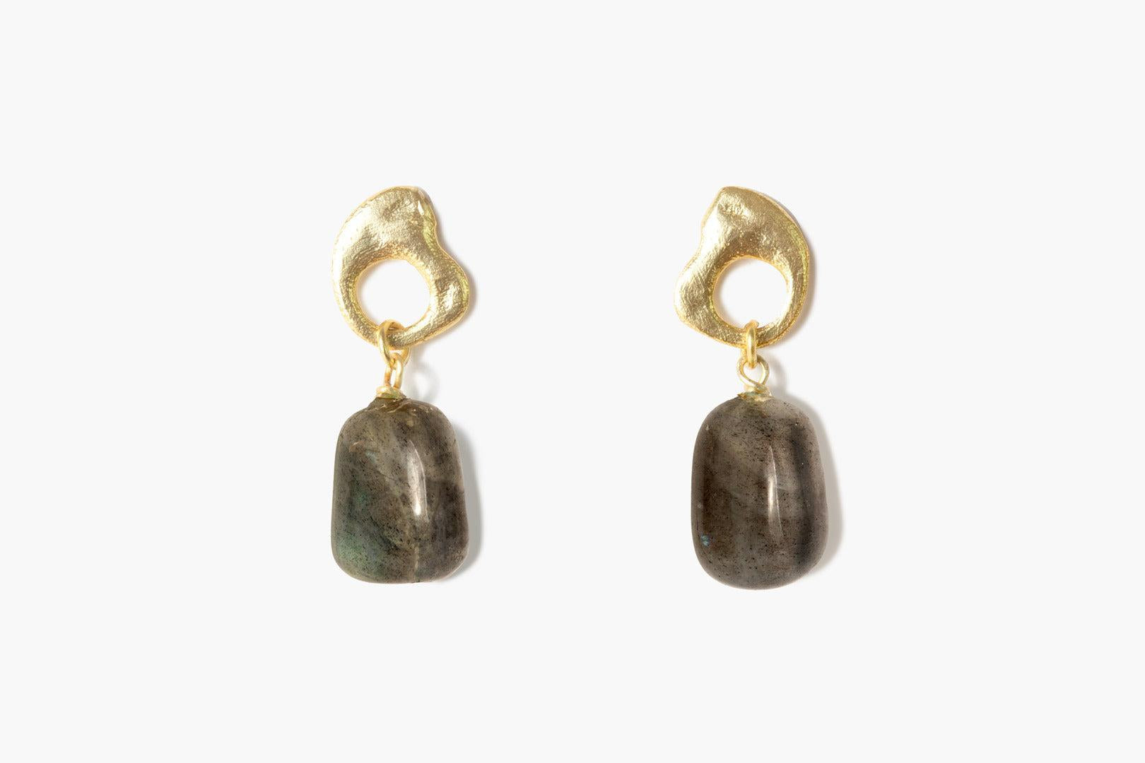 earrings with labradorite