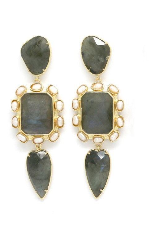 Auskarai su labradoritu "Karališki"