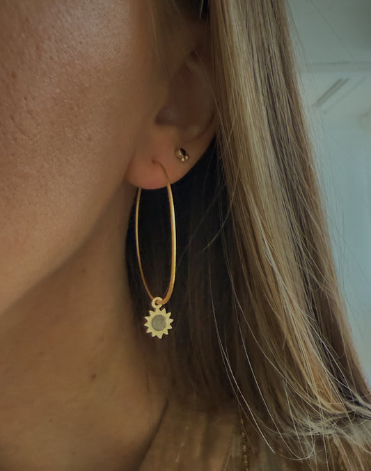 Earrings with labradorite “Saulės”