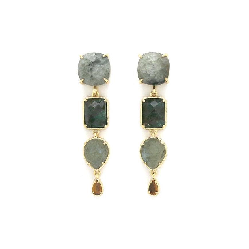 Earrings with labradorite