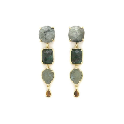 Earrings with labradorite