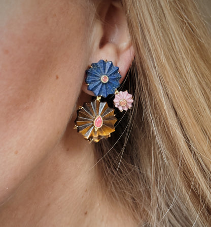 Auskarai su lazuritu ir tigro akimi "Žaidimas"