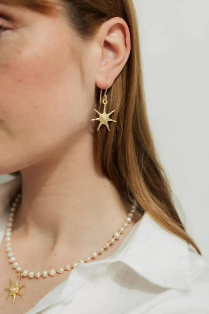 Auskarai su perlais “Afroditė”