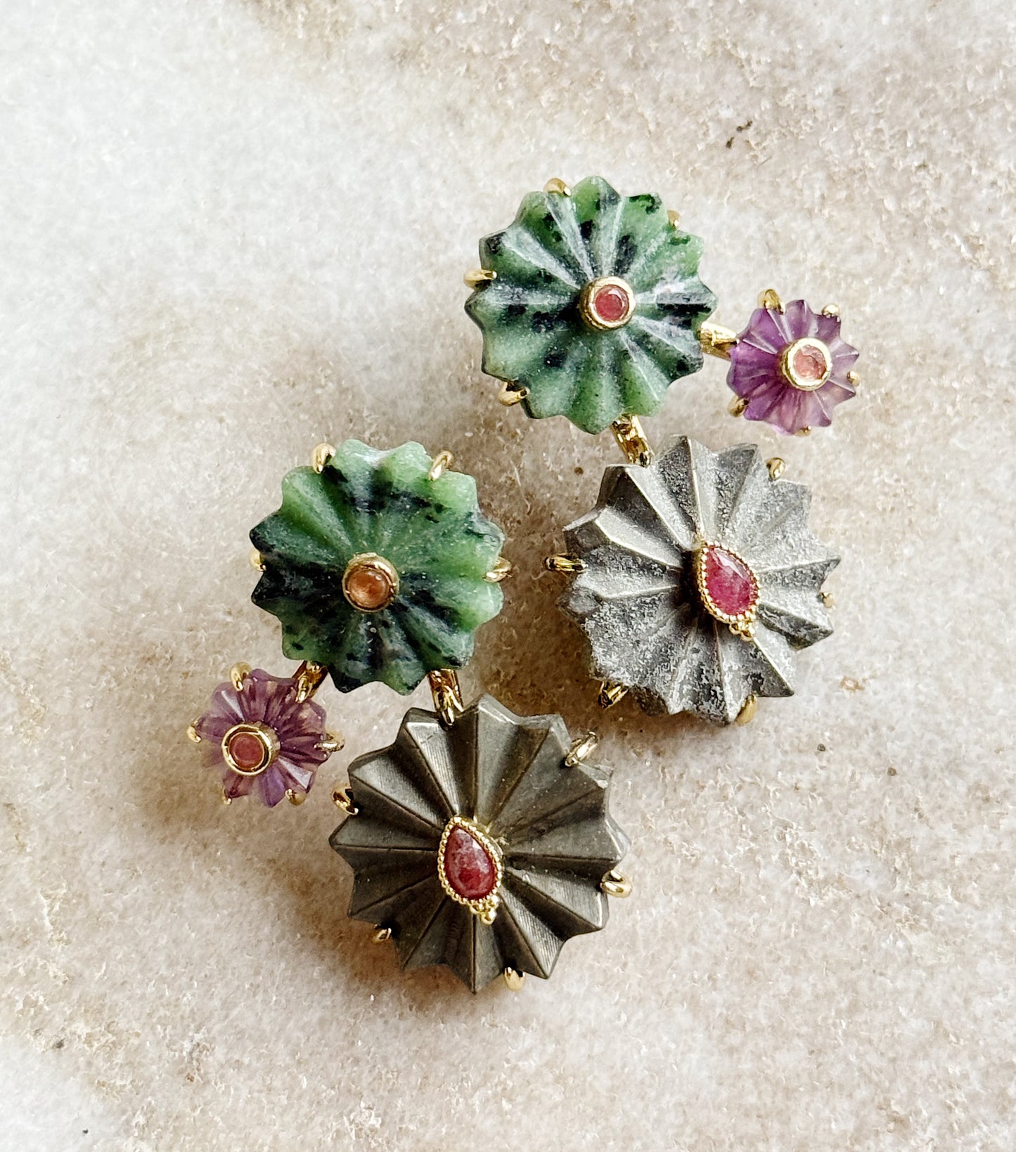 Auskarai su piritais "Žaidimas"