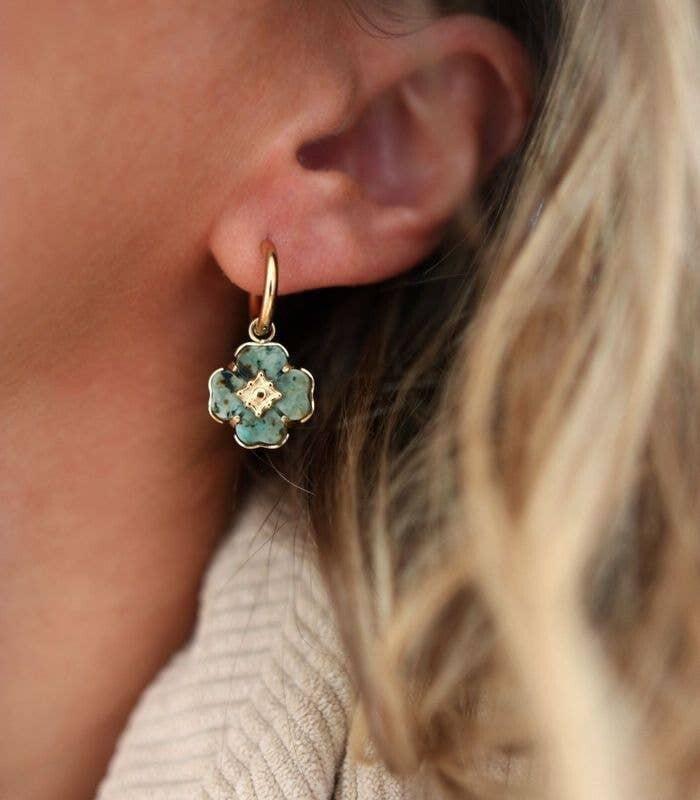 Auskarai su tigro akies kristalais "Fortūna"