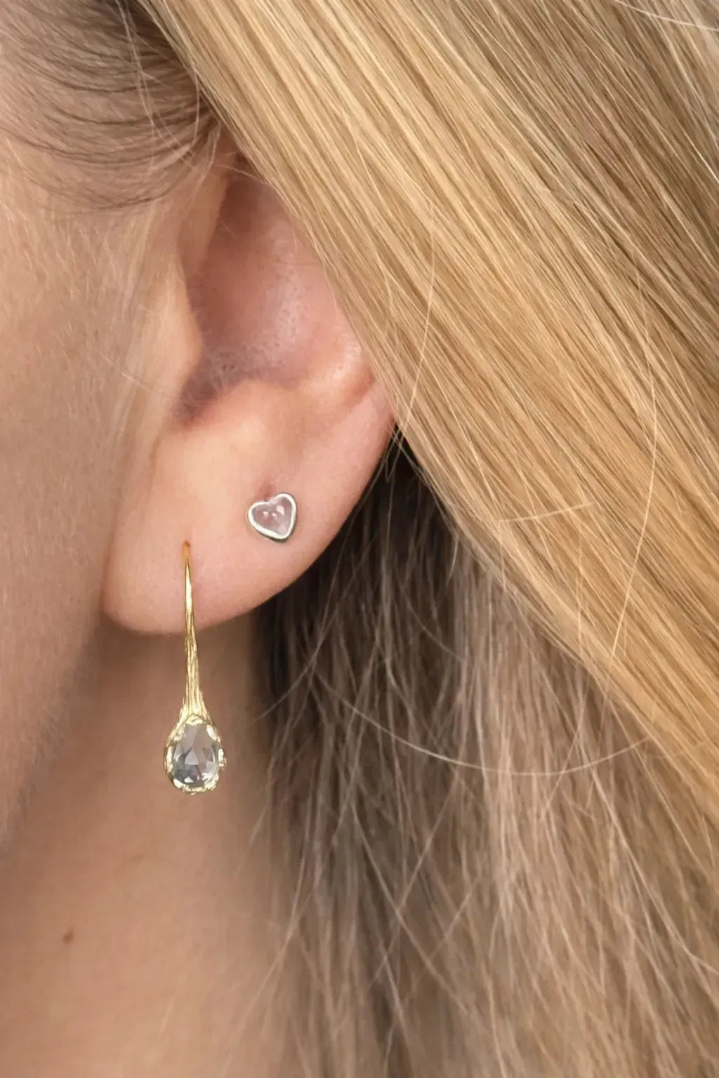 Auskarai su topazo kristalais "Lašas"