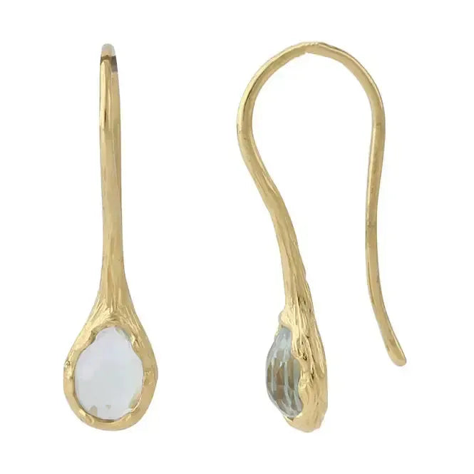 Auskarai su topazo kristalais "Lašas"