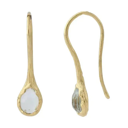 Auskarai su topazo kristalais "Lašas"