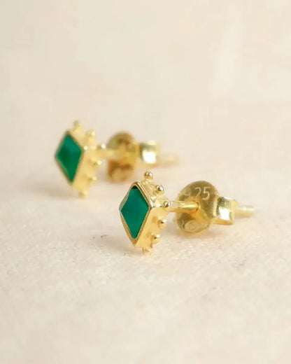 Auskarai su žaliuoju agatu