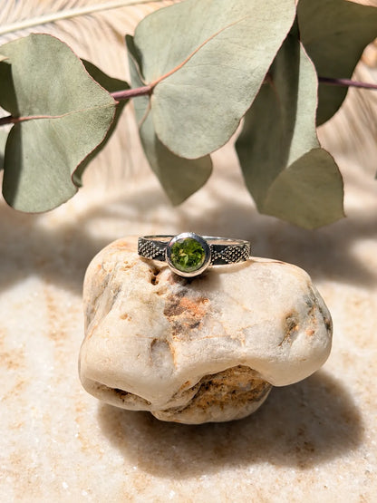 Silver ring with Peridot