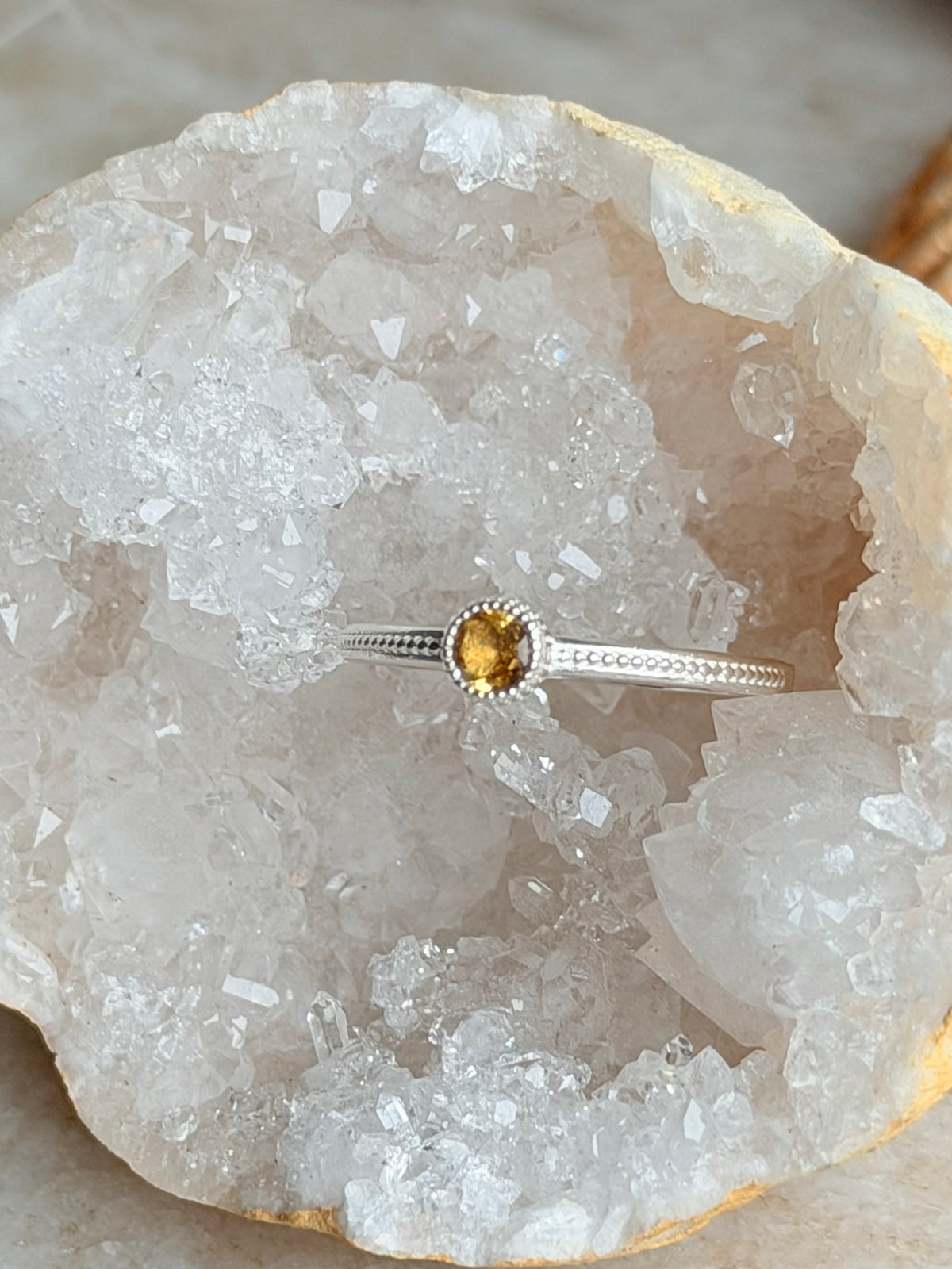 Silver ring with Citrine "Sun"