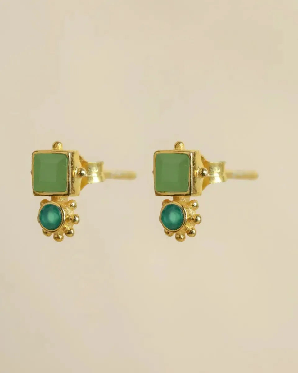 Chalcedono Auskarai "Balansas"