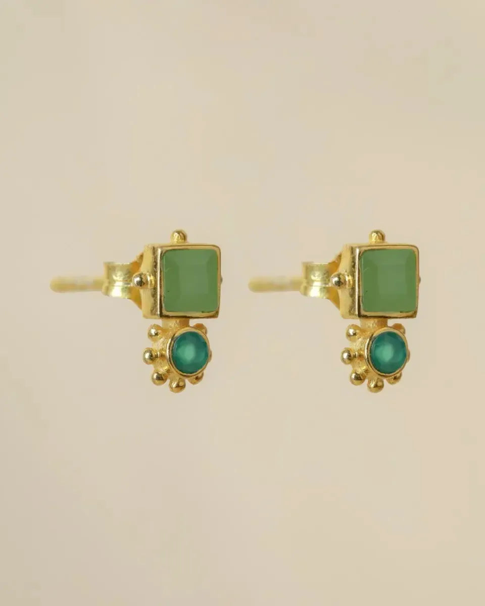 Chalcedono Auskarai "Balansas"