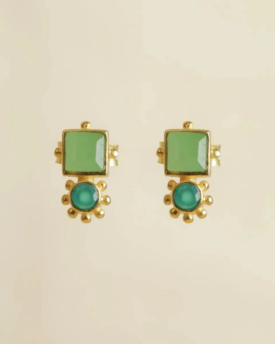 Chalcedono Auskarai "Balansas"