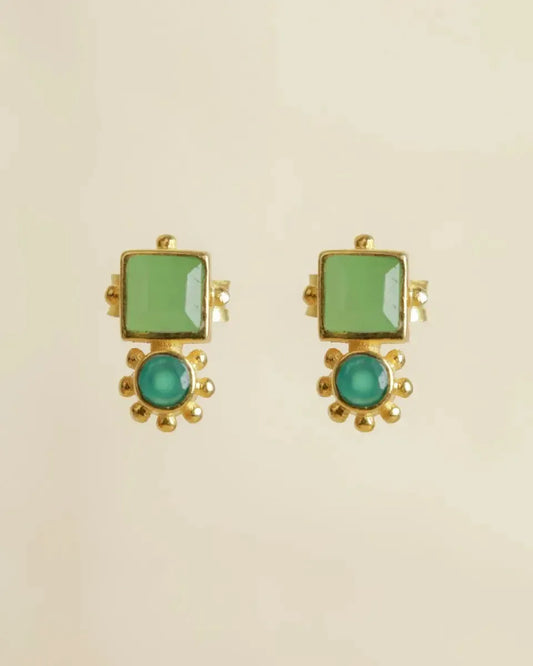 Chalcedono Auskarai "Balansas"