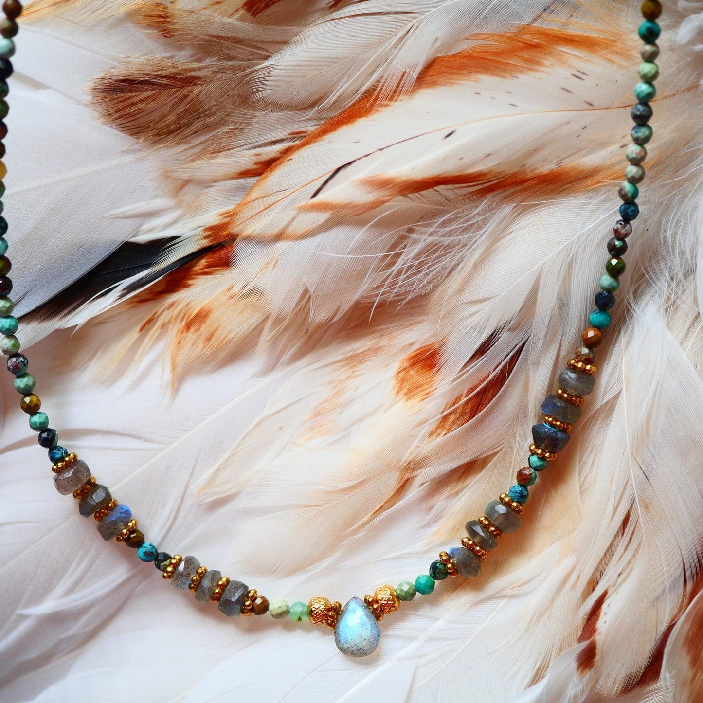 Turquoise and Labradorite necklace