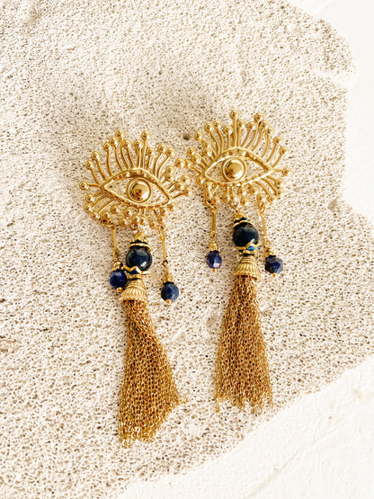 Earrings with lapis lazuli "Karma"