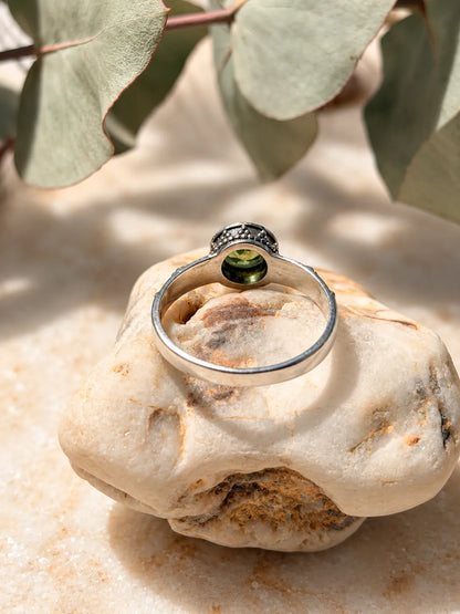 Silver ring with Peridot