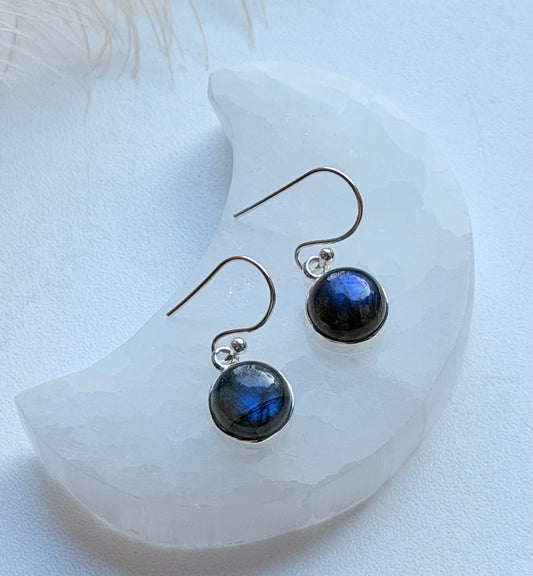 Sidabriniai labradorito auskarai