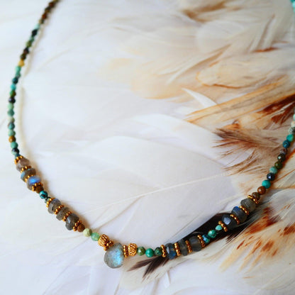 Turquoise and Labradorite necklace