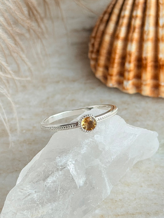 Silver ring with Citrine "Sun"