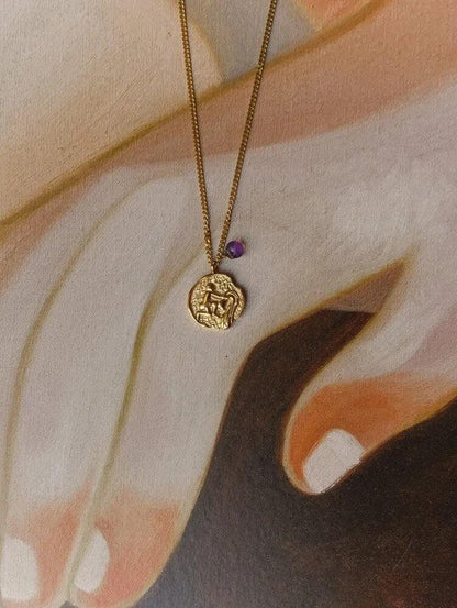 Grandinėlė su ametistu "Vandenis"