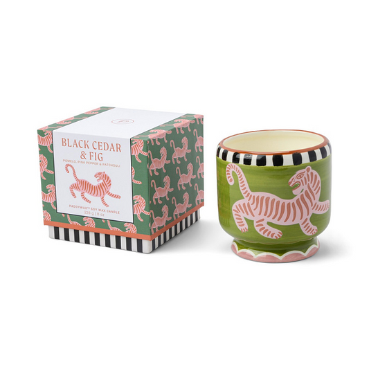 "Tiger" Candle - Black Cedar and Fig Scent