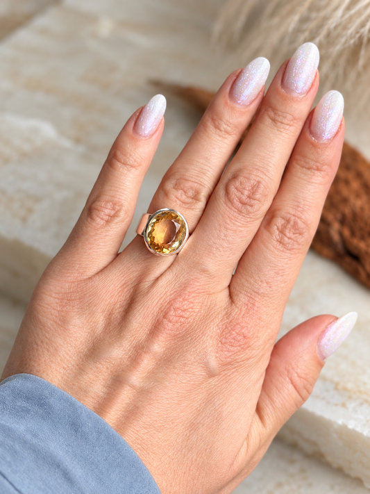 Silver ring with Citrine "The Great"