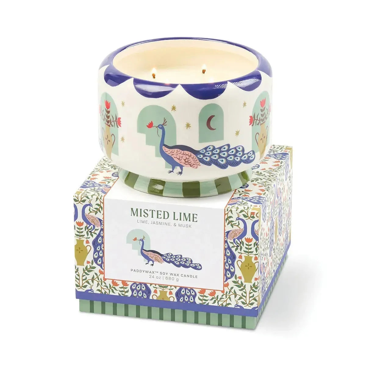 "Peacock" Citrus & Lime Scented Candle 680g