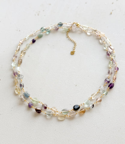 Ilgas Fluorito kaklo papuošalas "Išmintis"