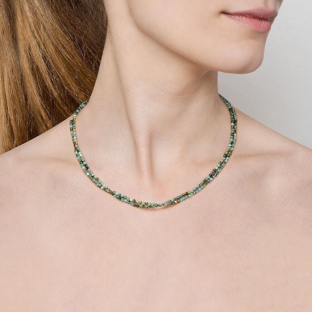 Long necklace with brown labradorite crystals