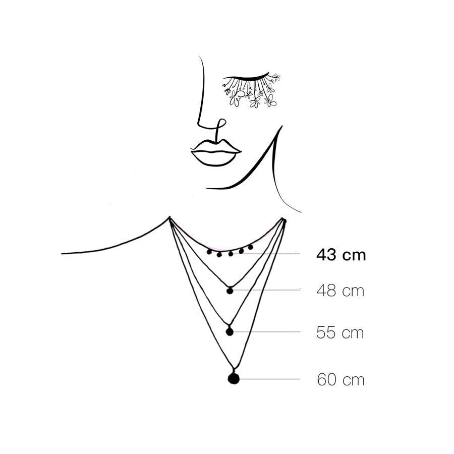 Ilgas kaklo papuošalas su rudojo labradorito kristalais