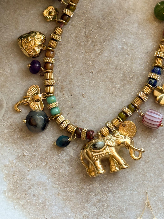 Kaklo papuošalas “Laimingas Dramblys”