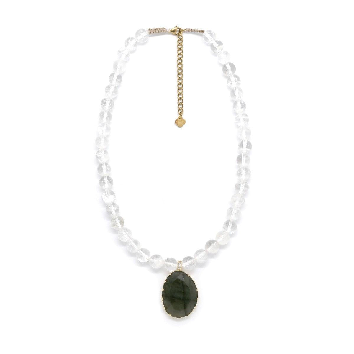 Rock crystal necklace "Transparency"