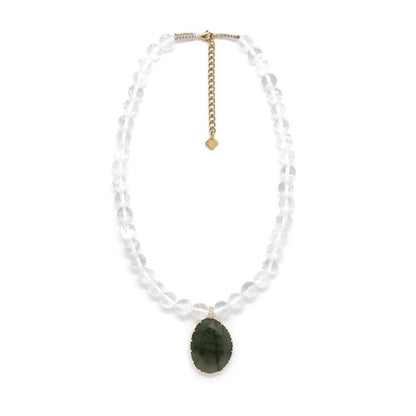 Rock crystal necklace "Transparency"